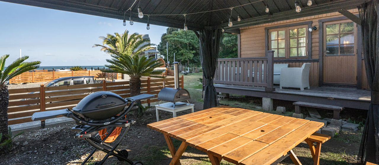 テラスで楽しむBBQ設備