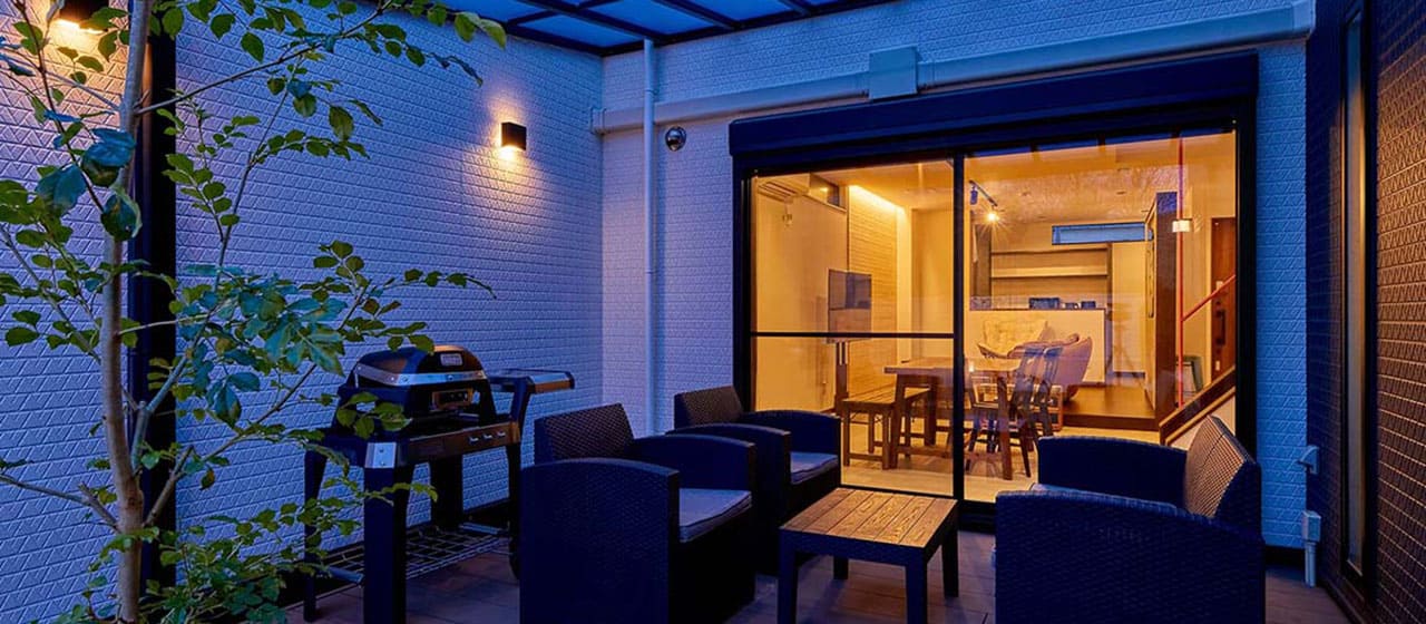 BBQを専用のお食事スペースで