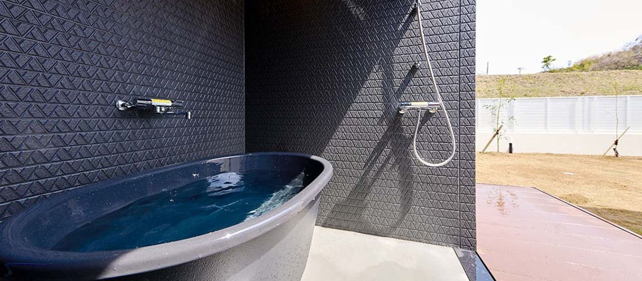 客室露天風呂も完備