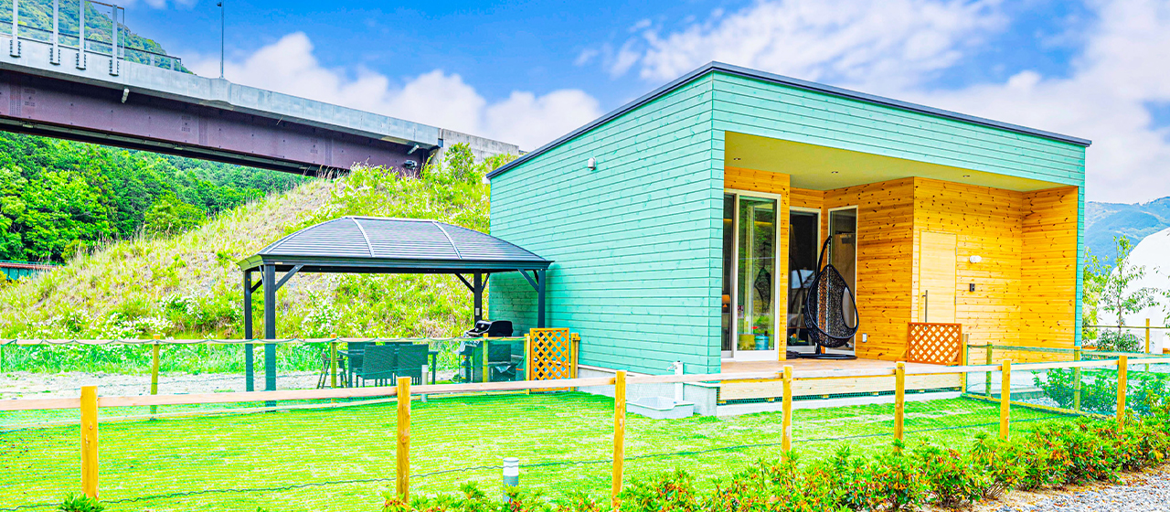 プライベートドッグラン付きでわんちゃんも大満足