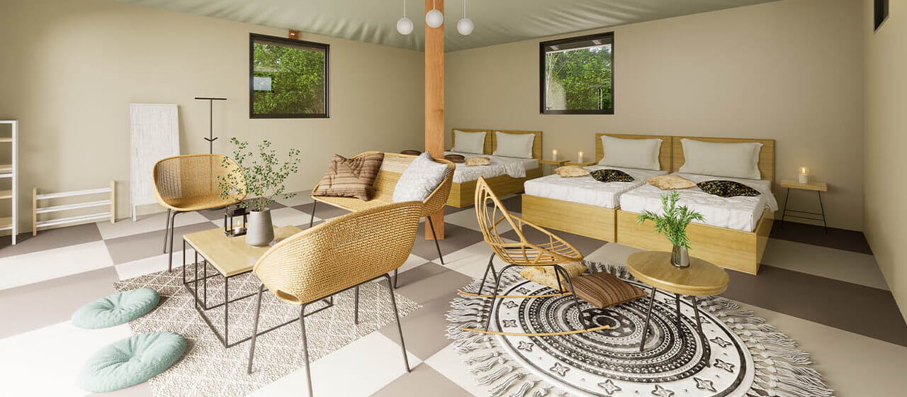 森のガーデンヴィラの室内（イメージ）